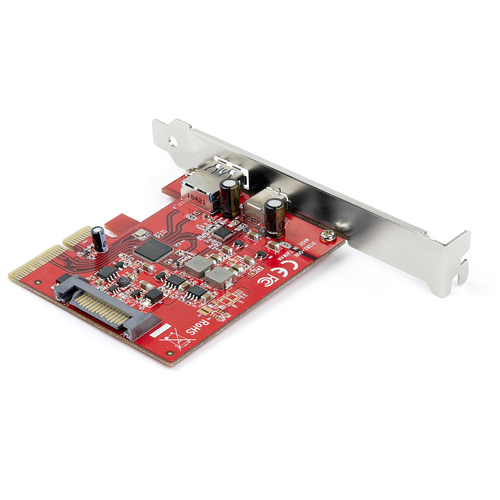 StarTech.com USB Adapter - PCI Express x4 - Plug-in Card - Red - UASP Support - 2 Total USB Port(s) - 2 USB 3.1 Port(s) - 