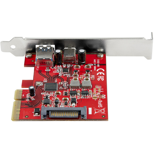 StarTech.com USB Adapter - PCI Express x4 - Plug-in Card - Red - UASP Support - 2 Total USB Port(s) - 2 USB 3.1 Port(s) - 