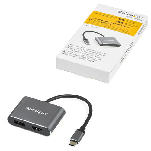 StarTech.com Video Adapter - 1 Each - 1 x Type C USB Male - 1 x HDMI 2.0 Digital Audio/Video Female, 1 x DisplayPort 1.2 D