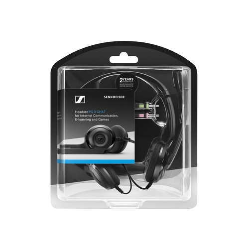 Cuffie Sennheiser PC 3 CHAT Cavo Over-the-head Stereo - Nero - Binaural - Supra-aural - 32 Ohm - 42 Hz a 17 kHz - 200 cm C
