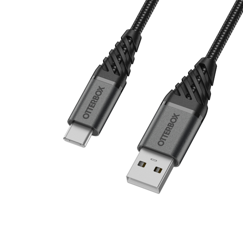 OtterBox Premium Cable USB A-C 2M, noir. Longueur de câble: 2 m, Connecteur 1: USB C, Connecteur 2: USB A, Version USB: US