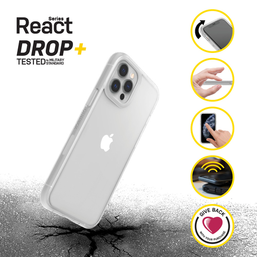 OtterBox React Estojo para Apple iPhone 12, iPhone 12 Pro Smartphone - Claro - Macio