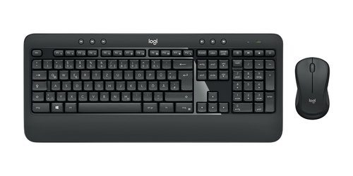 Logitech MK540 Tastatur & Maus - QWERTZ - Deutsch - Kabellos, Funk USB, Schwarz - Optische, Kabellos, Funk, USB, 1000 dpi 