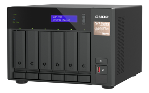 QNAP QVP-63B. Tipo: NAS. Tipo de chassis: Tower. Classe do dispositivo: Pequenas e Médias Empresas. Família de processador