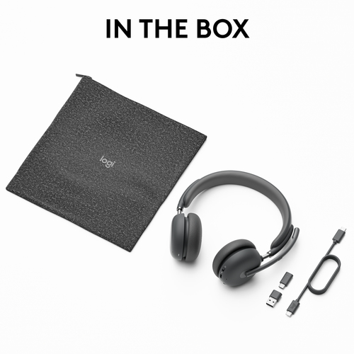 Logitech Zone Wireless 2 Wireless Over-the-head, On-ear Stereo Headset - Graphite - Microsoft Teams Certification - Google