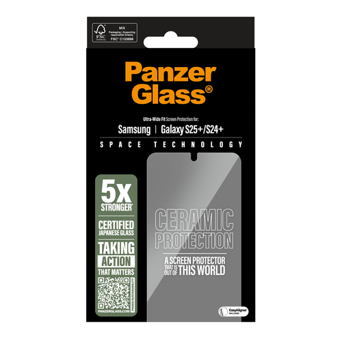 PanzerGlass Ceramic Screen Protector for Galaxy S25+ - For AMOLED Smartphone