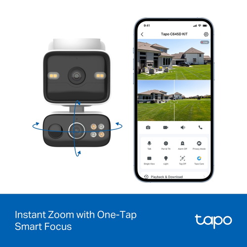 TP-Link Tapo C645D KIT. Type: IP security camera, Placement supported: Outdoor, Connectivity technology: Wireless. Mountin