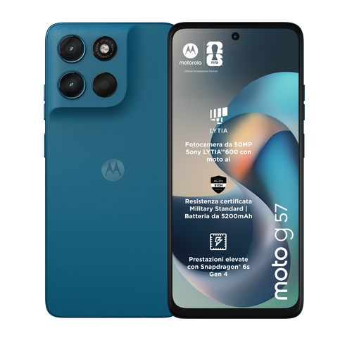Motorola moto g57 Camera 50MP Doppia SIM Android 16.0 5G USB tipo-C 8 GB 256 GB 5200 mAh Blu. Dimensioni diagonale schermo