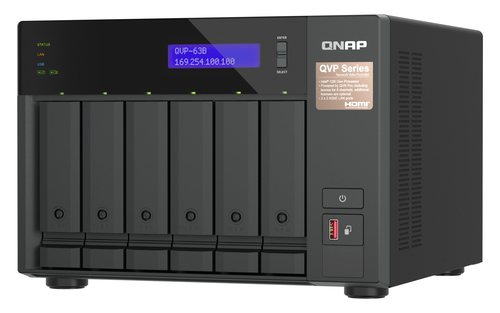 QNAP QVP-63B. Tipo: NAS. Tipo de chassis: Tower. Classe do dispositivo: Pequenas e Médias Empresas. Família de processador