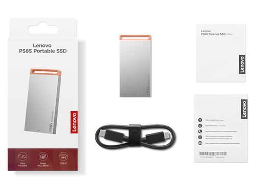 SSD Portable Lenovo PS6S - Externe - 1 To - Gris Frais - Notebook, Ordinateur de bureau, PC All-in-One Appareil compatible