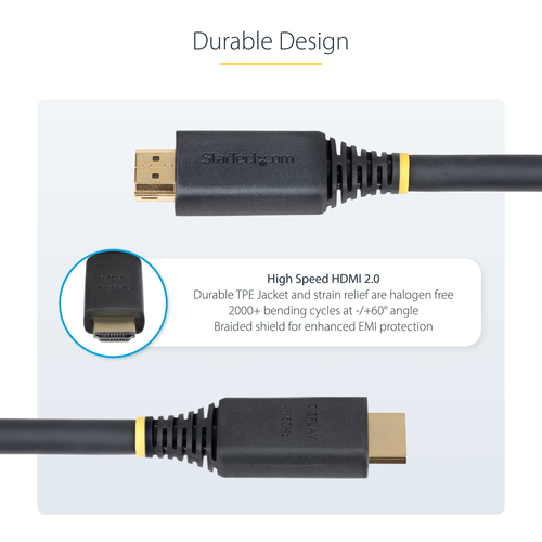 StarTech.com HDMI2-CABLE-4K60-10M. Kabellänge: 10 m, Anschluss 1: HDMI Typ A (Standard), Steckverbinder 1 Geschlecht: Stec