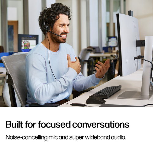 Cuffie Poly Mission 400 425 Cavo Over-the-head, On-ear Stereo - Nero - Microsoft Teams Certification - Binaural - Supra-au