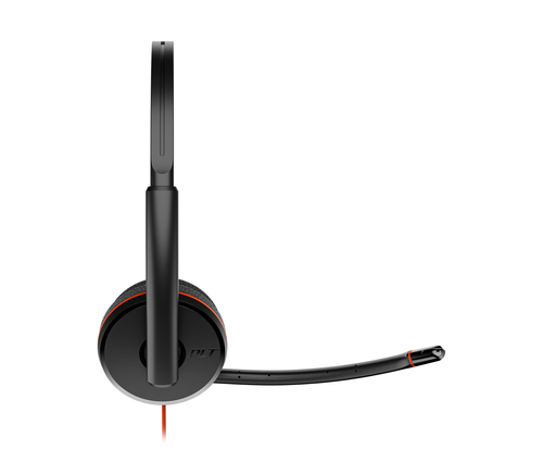 Casque Poly Blackwire 3220 - Filaire - Design Supra-auriculaire, Sur tête - Stéréo - Couleur Noir - Binaural - Supra-aural