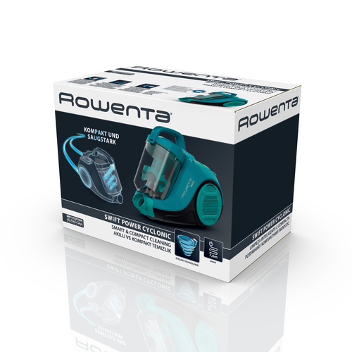 Rowenta Swift Power Cyclonic. Massima potenza in entrata: 750 W. Tipo: A cilindro, Tipo di pulizia: Secco, Tipo di conteni