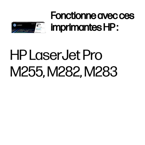 HP Toner noire LaserJet 207A authentique. Rendement par page de toner noir: 1350 pages, Couleurs d'impression: Noir, Quant