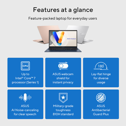ASUS Vivobook 15 X1504VA-BQ4263W. Product type: Laptop, Form factor: Clamshell. Processor family: Intel Core 5, Processor 