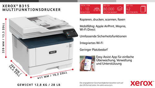 XEROX B315 MONO MULTIFUNCTION PRINTER
