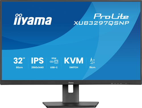 iiyama ProLite XUB3297QSNP-B1 32 Zoll Klasse WQHD LED-Monitor - 16:9 Format - Mattschwarz - 80 cm (31,5 Zoll) Viewable - I