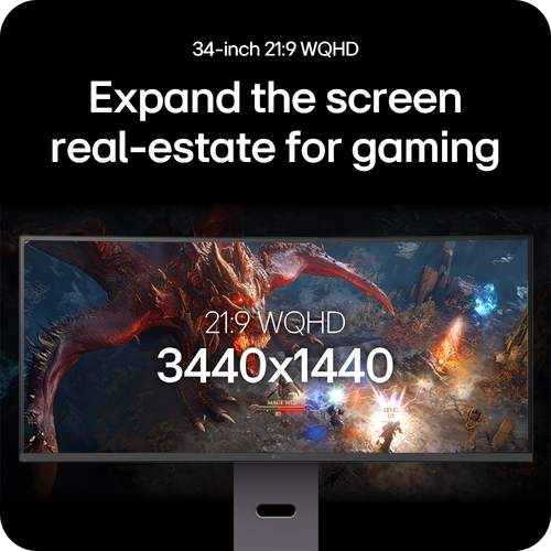 LG UltraGear? G6 34G600A-B - 34-inch 160Hz WQHD Curved Gaming Monitor | 34-inch WQHD display / AMD FreeSync? Premium. Disp