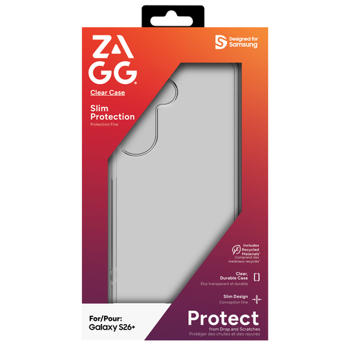 ZAGG Clear Protect Case For Galaxy S26+. Case type: Cover, Brand compatibility: Samsung, Compatibility: Galaxy S26+, Maxim