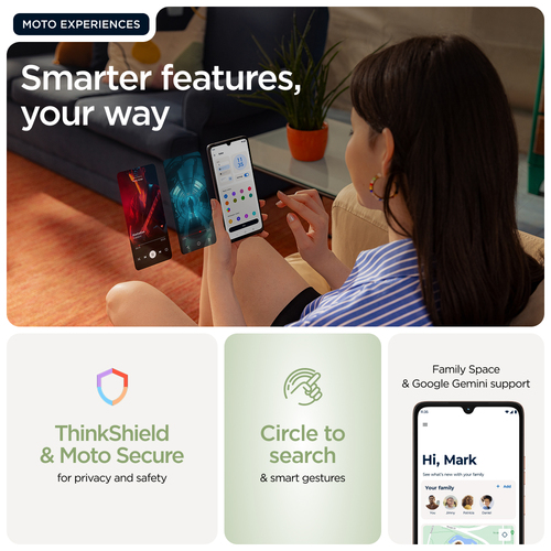 Motorola moto g06 . Dimensioni diagonale schermo: 17,5 cm (6.88"), Risoluzione del display: 1640 x 720 Pixel. Frequenza de