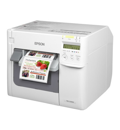Epson ColorWorks TM-C3500 Desktop - Etikettendruck - Ethernet - USB  - Weiß - 103 mm/s Monodruck - inklusive Cutter, Netzk