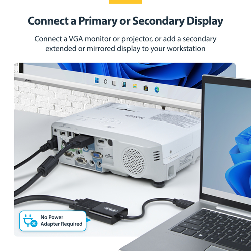 StarTech.com HDMI to VGA Adapter, Active Video Converter For Laptop/Desktop, 1920x1080 (1080p), HDMI Source to VGA Monitor