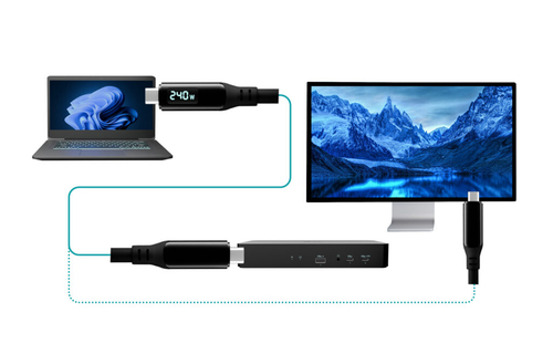 i-tec Thunderbolt 4/USB4 Class Pro Cable 240W with LCD (40 Gbps, 150 cm). Anschluss 1: Männlich, Anschluss 2: Männlich, Ka
