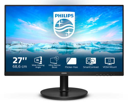 Philips 271V8L 27" Class Full HD Monitor LCD - 16:9 - preto texturizado - 68,6 cm (27") Viewable - Alinhamento vertical (V