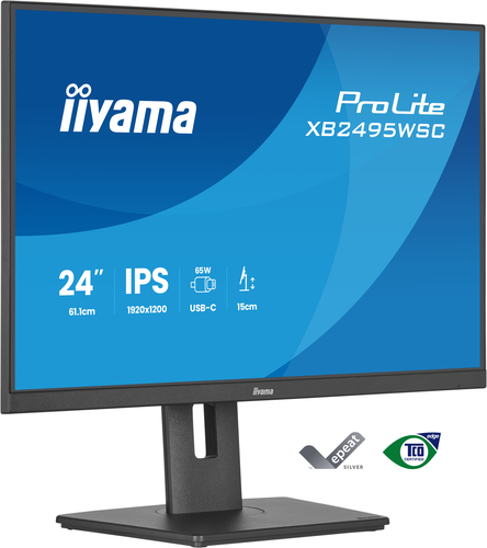 iiyama ProLite XB2495WSC-B1 24 Zoll Klasse WUXGA LED-Monitor - 16:10 Format - Mattschwarz - 61,2 cm (24,1 Zoll) Viewable -