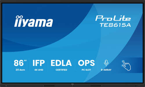 iiyama ProLite TE8615A-B2AG 2174,24 mm 4K UHD LCD Collaboration Display - ARM Cortex A72 + A53 - 8 GB - DeepContrast-IR+ -