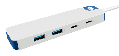 Hyper HyperDrive Flex HD5201BUGL USB-Hub - USB-Typ C - 640 MB/s - Notebook - Desktop - Blau, Weiß - 4 Total USB Port(s) - 