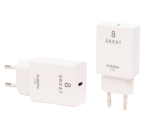 GRE8T GRS PD WALLCHARGER USB-C 20W WHITE B2B
