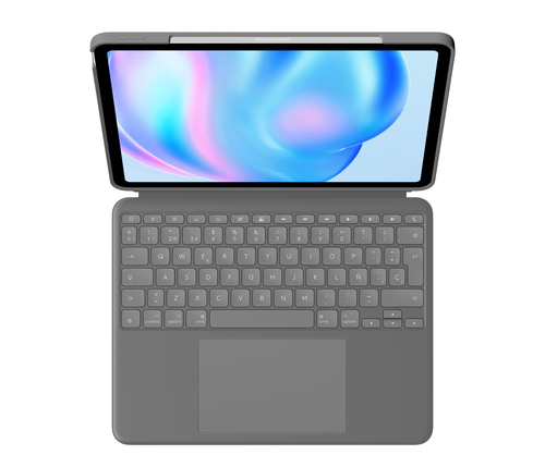 Logitech Combo Touch Keyboard/Cover Case for 33 cm (13") Apple iPad Pro 11 (2024) Tablet - Oxford Gray - Scuff Resistant, 