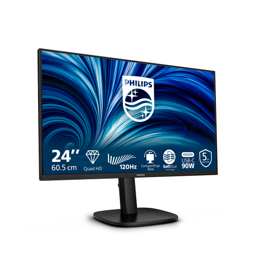 Philips 24B2U3601 24" Class WQHD LCD Monitor - 16:9 - 60.5 cm (23.8") Viewable - 2560 x 1440 - 120 Hz Refresh Rate - USB T