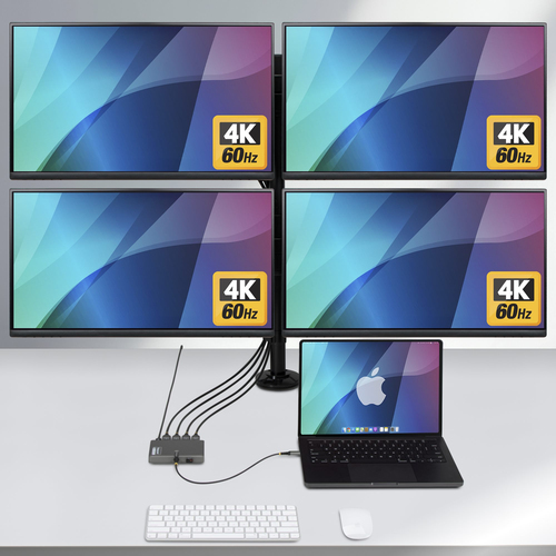 StarTech.com USB Type C Docking Station for Workstation - Charging Capability - 140 W - Space Gray - TAA Compliant - 4 Dis