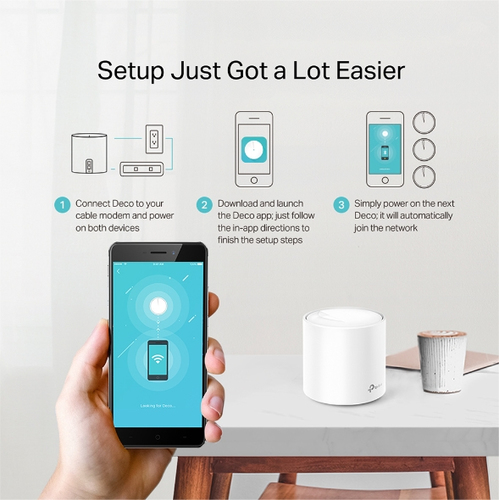 TP-Link Deco X20 Wi-Fi 6 IEEE 802.11ax Ethernet Drahtlos Router - Dualband - 2,40 GHz ISM-Band - 5 GHz UNII-Band - 2 x Ant