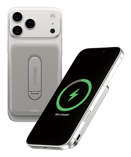 PanzerGlass empower Power Bank - Titanium - For iPhone, Qi-enabled Device - 5000 mAh - 20 W - USB Type-C Connector - Qi2 C