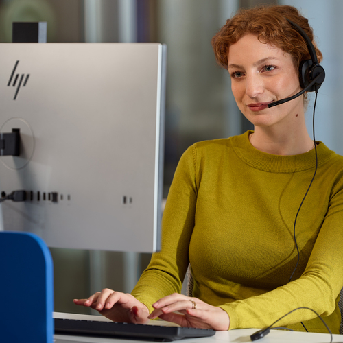 Poly Mission 400 415 Kabel Kopfbügel, Auf den Ohren Mono Headset - Schwarz - Microsoft-Teams-Zertifizierung - Monaural - O