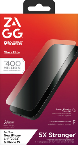 InvisibleShield Glass Elite Apple iPhone 16/15 Screen. Brand compatibility: Apple, Compatibility: iPhone 16, Protection fe