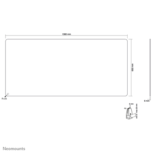 Neomounts NS-GLSPROTECT140 Safety screen with tempered glass - w 138 cm. Product colour: Transparent, Quantity per pack: 1