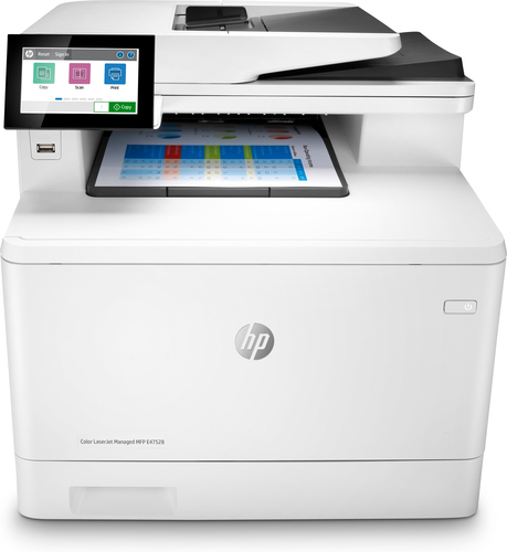 HP LaserJet Managed E47528f Laser Multifunction Printer - Colour - Copier/Fax/Printer/Scanner - 27 ppm Mono/27 ppm Color P