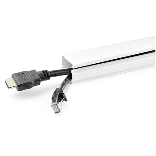 StarTech.com Solid Cable Management Raceway with Adhesive Tape & Cover, 1-1/8"(32mm)W x 3/4"(20mm)H - 6ft(1.8m) length, PV