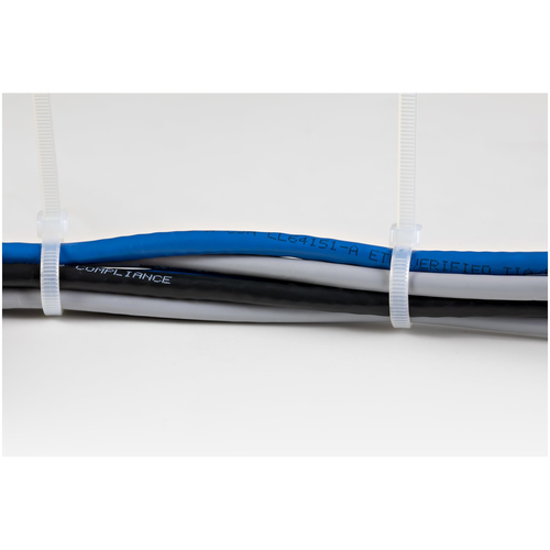 StarTech.com 100 Pack 10" Cable Ties - White Extra Large Nylon/Plastic Zip Ties Adjustable Network Cable Wraps UL TAA - Ca