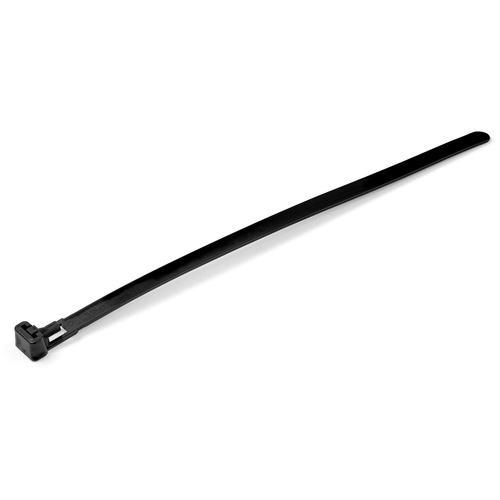StarTech.com 100 Pack 8" Reusable Cable Ties - Black Large Releasable Nylon/Plastic Zip Ties Resealable Adjustable Network