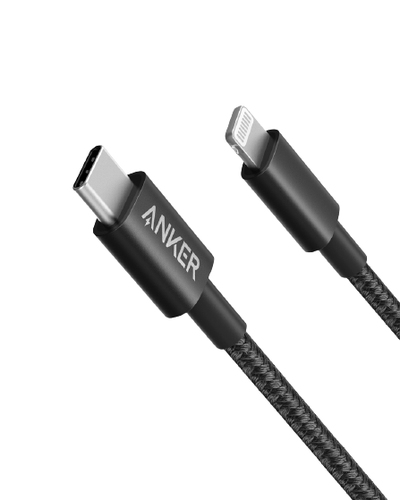 Anker A8653H11, 1.8 m, Lightning, USB C, Male, Male, Black