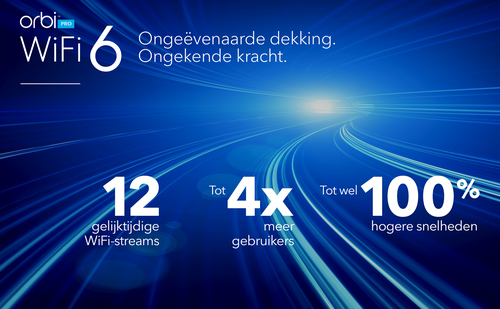 Netgear Orbi Pro Wi-Fi 6 IEEE 802.11ax Ethernet Wireless Router - 2.40 GHz ISM Band - 5 GHz UNII Band - 750 MB/s Wireless 