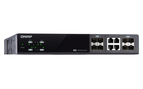 QNAP QSW-M804-4C. Tipo de switch: Gerido. Tipos de portas ethernet Basic switching RJ-45: 10G Ethernet (100/1000/10000), E