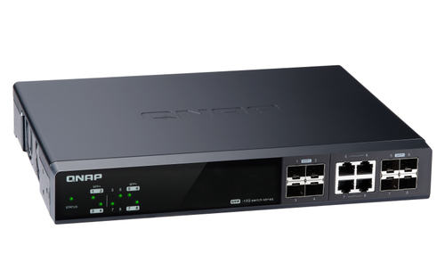 QNAP QSW-M804-4C. Tipo de switch: Gerido. Tipos de portas ethernet Basic switching RJ-45: 10G Ethernet (100/1000/10000), E