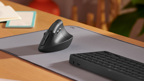 Logitech Lift Mouse - Bluetooth/Radio Frequency - USB Type A - Optical - 6 Button(s) - 4 Programmable Button(s) - Graphite